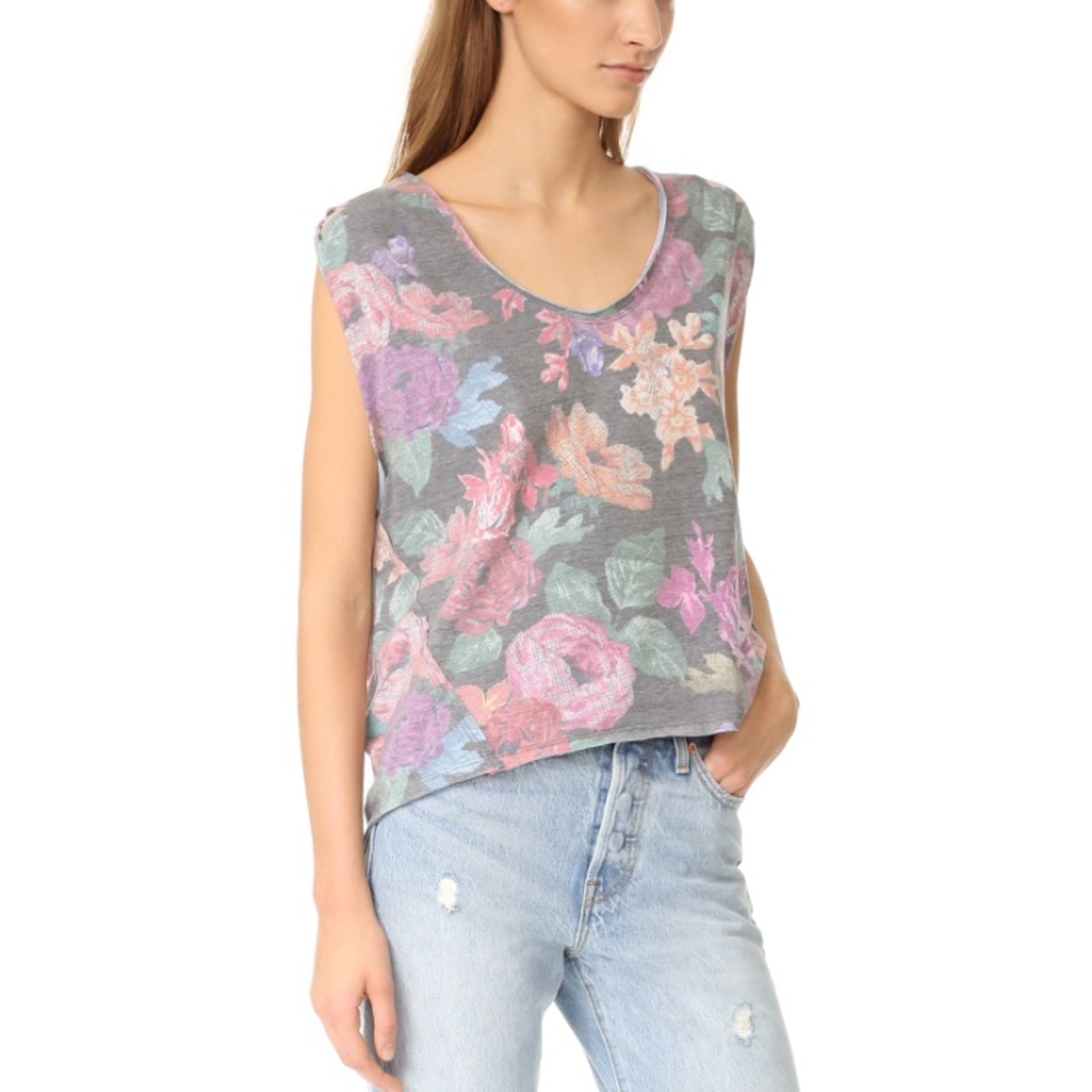 Free People Tropical Combo Floral Top NWT